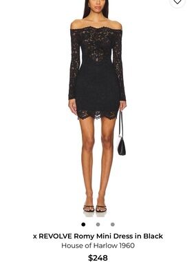 House of Harlow black stretch lace minidress size Medium